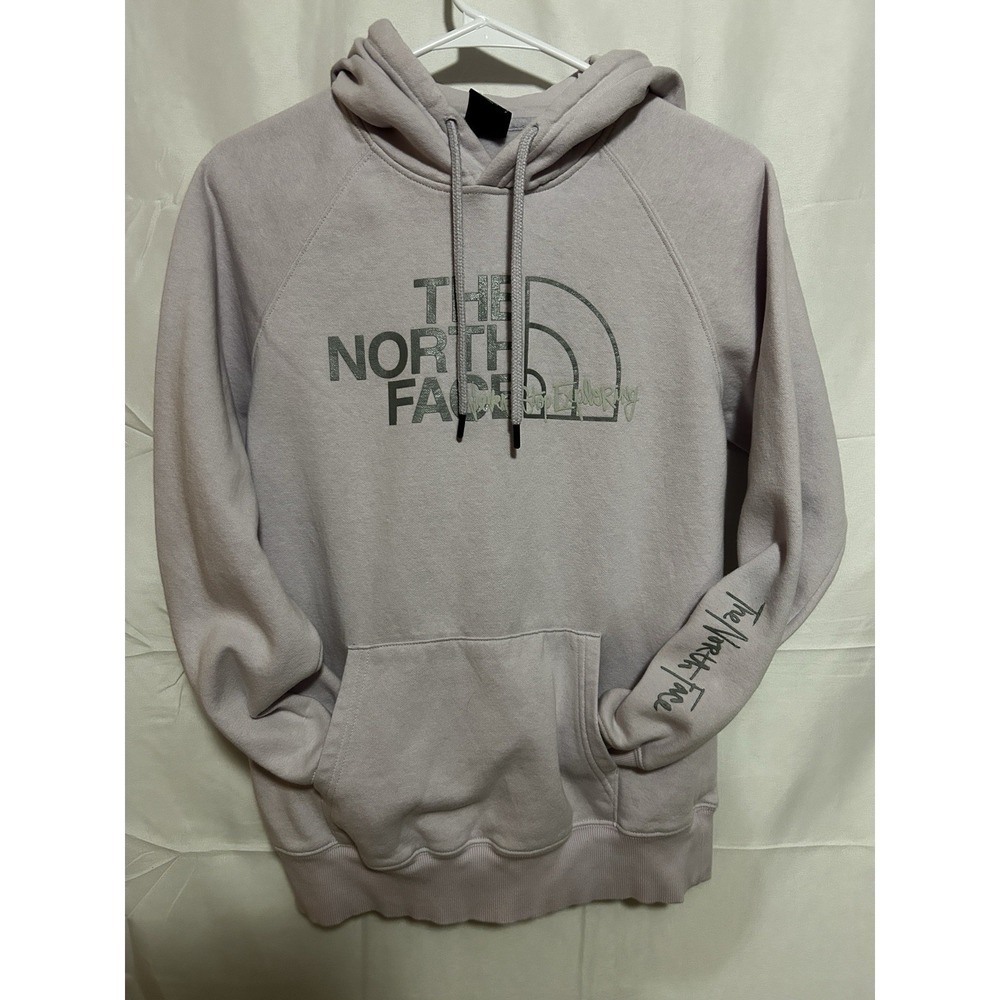 The North Face Hoodie Womens Small Pink Logo Pullover‎ Sweatshirt